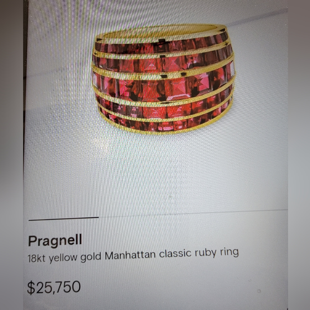*  Not for sale*  Princess cut ruby and round diamond ring - Picture 6 of 8
